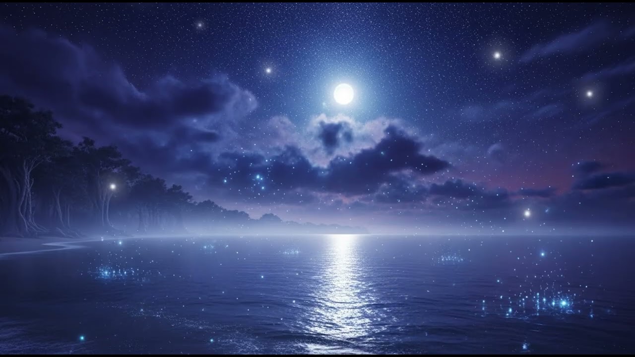 Starlit Ocean Shore — Fantasy Relaxing Music for Sleep, Study & Meditation | 9 Hours