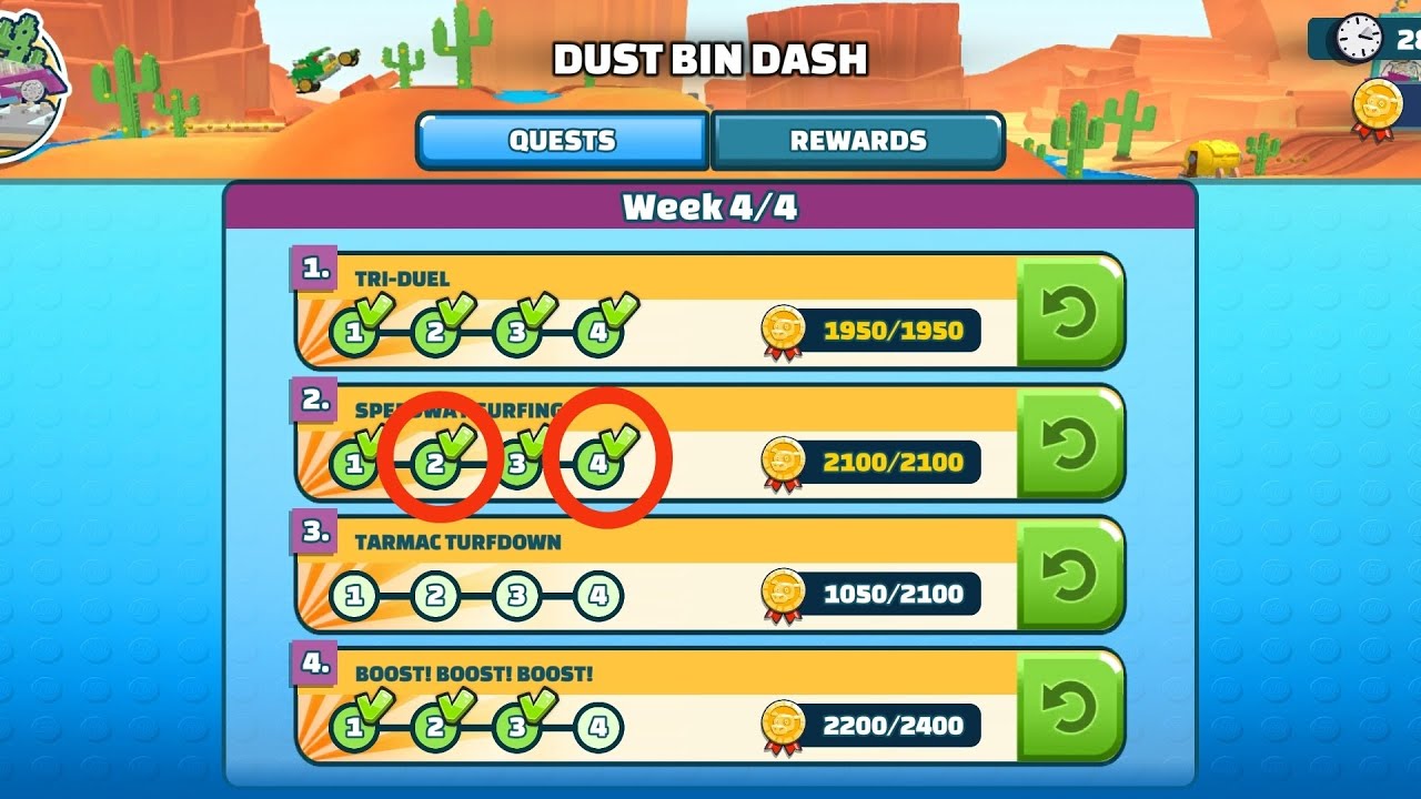 LHCA - Dust Bin Dash, (2&sup2; and 2⁴) - Lego Hill Climb Adventures