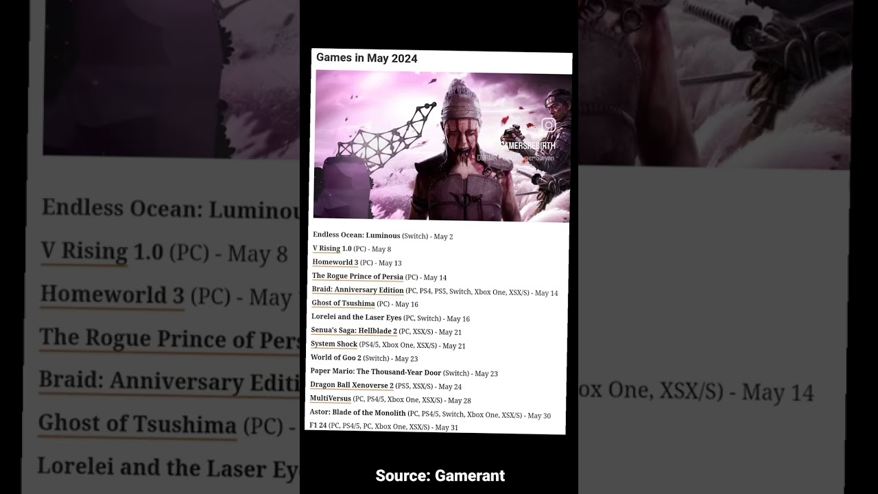 May 2024 - New Game Releases! 