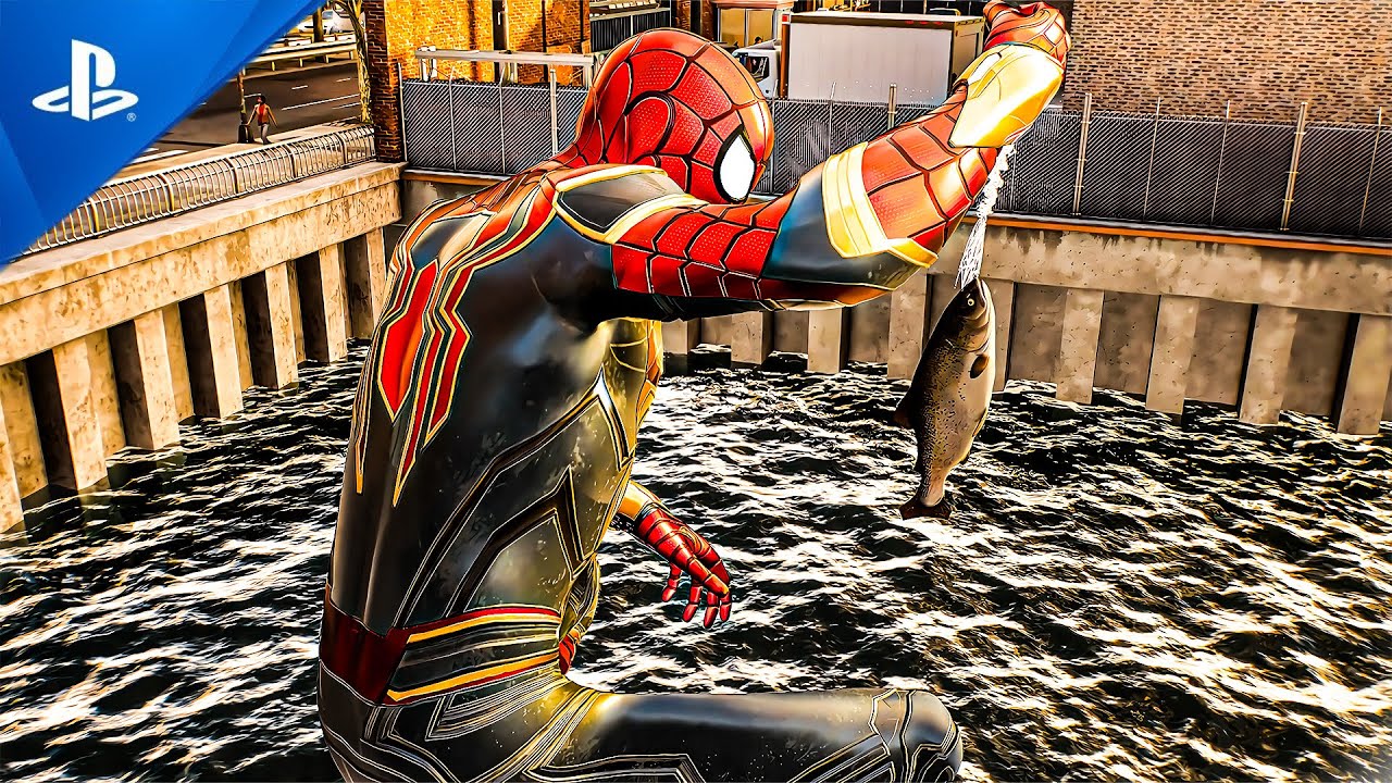 NEW MCU TONY STARK SUIT IS FISHING IN THE SEA MISSON 4K ULTRA HD
