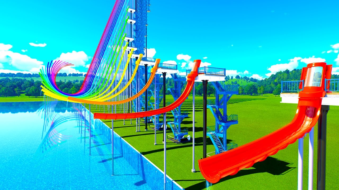 0&deg; vs 180&deg; Trap Door Water Slides &ndash; Planet Coaster 2