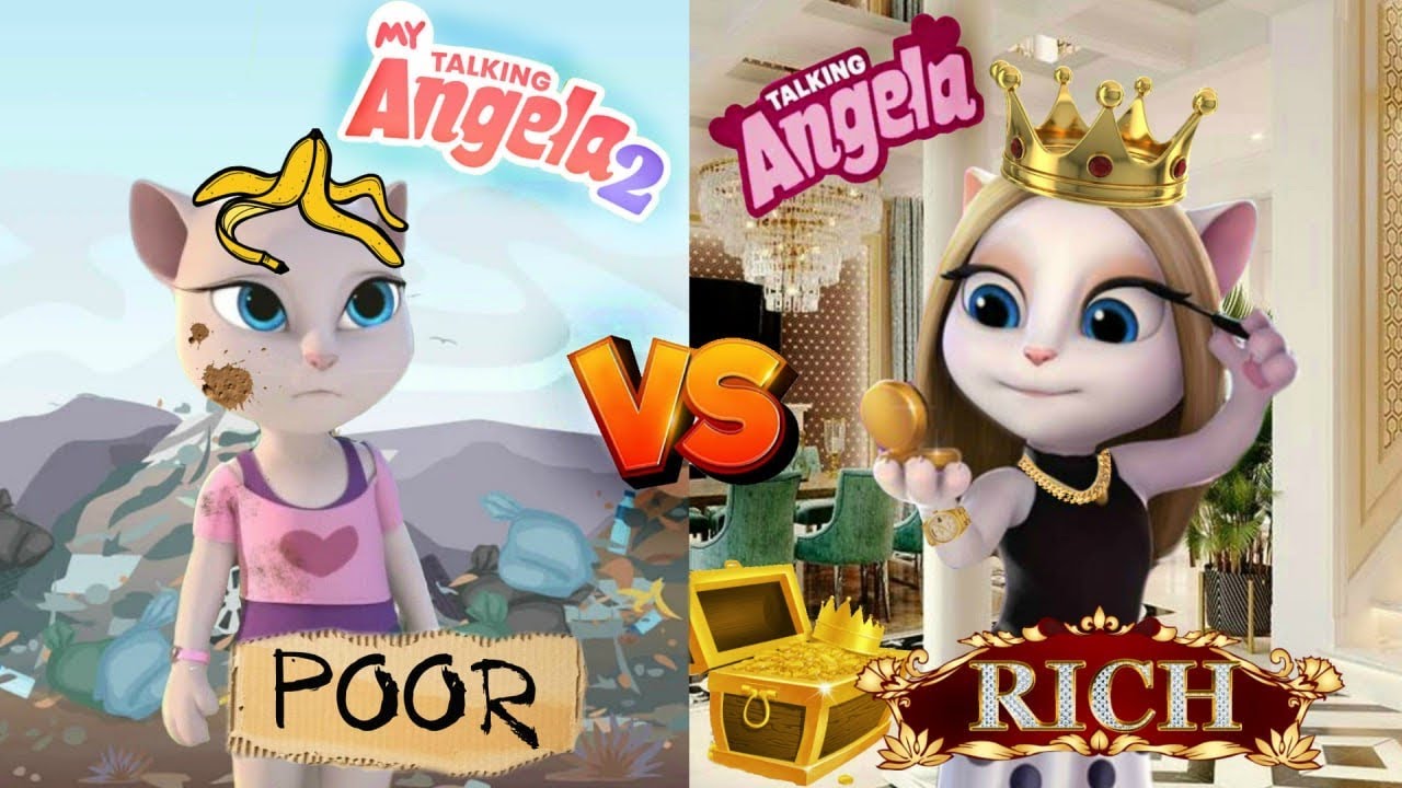 My talking Angela 2 POOR💩 VS My Angela 1 RICH 💰 🤑