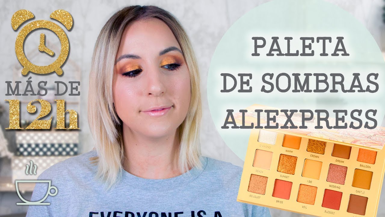 Maquillaje de Aliexpress - Probando 12 h Paleta de sombras de Aliexpress