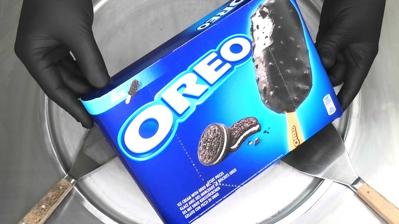 Oreo Popsicle Ice Cream Rolls | how to make Oreo Popsicle to Ice Cream - rolled Ice Cream | ASMR