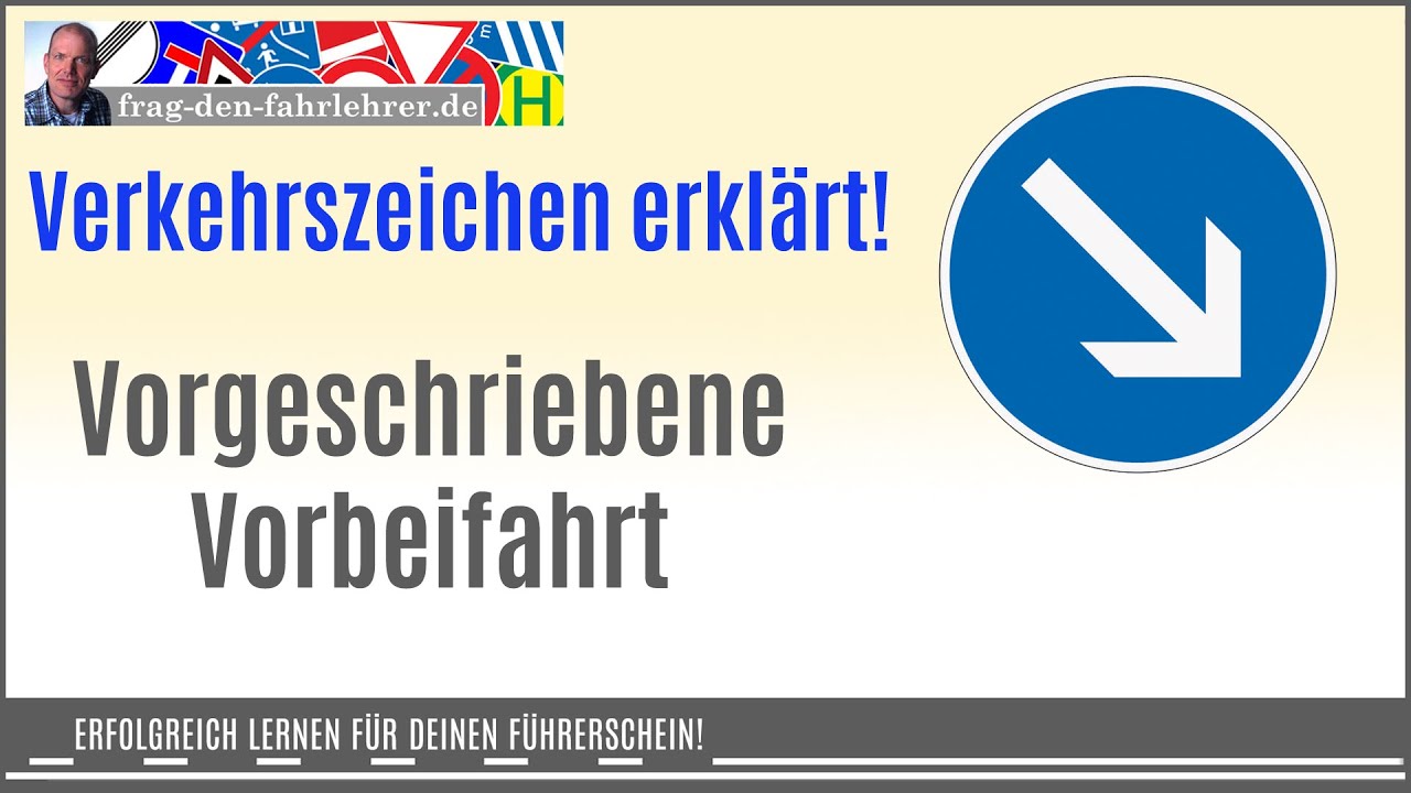Was zeigt dir der Pfeil auf diesem Vorschriftzeichen an. Dieses Verkehrszeichen solltest du beachten