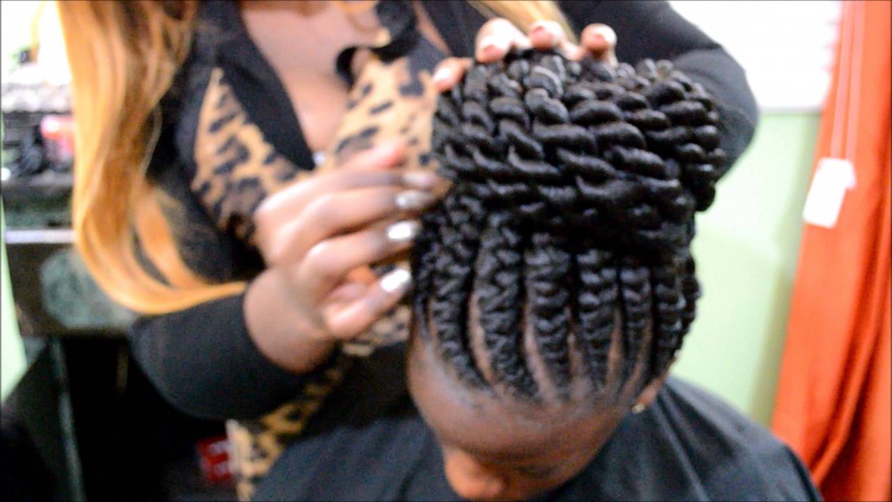 Omeece Culmer- Updo Ghana Braids with Twist bun