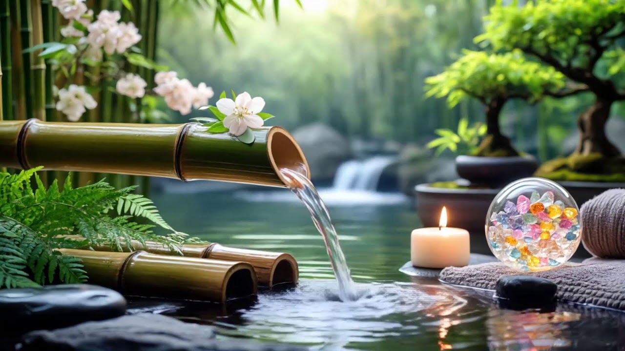 Soothing Relaxing Music 🌻 Peace of Mind, Anxiety Relief,Spa Relax Water,Calm Water Sleep 24