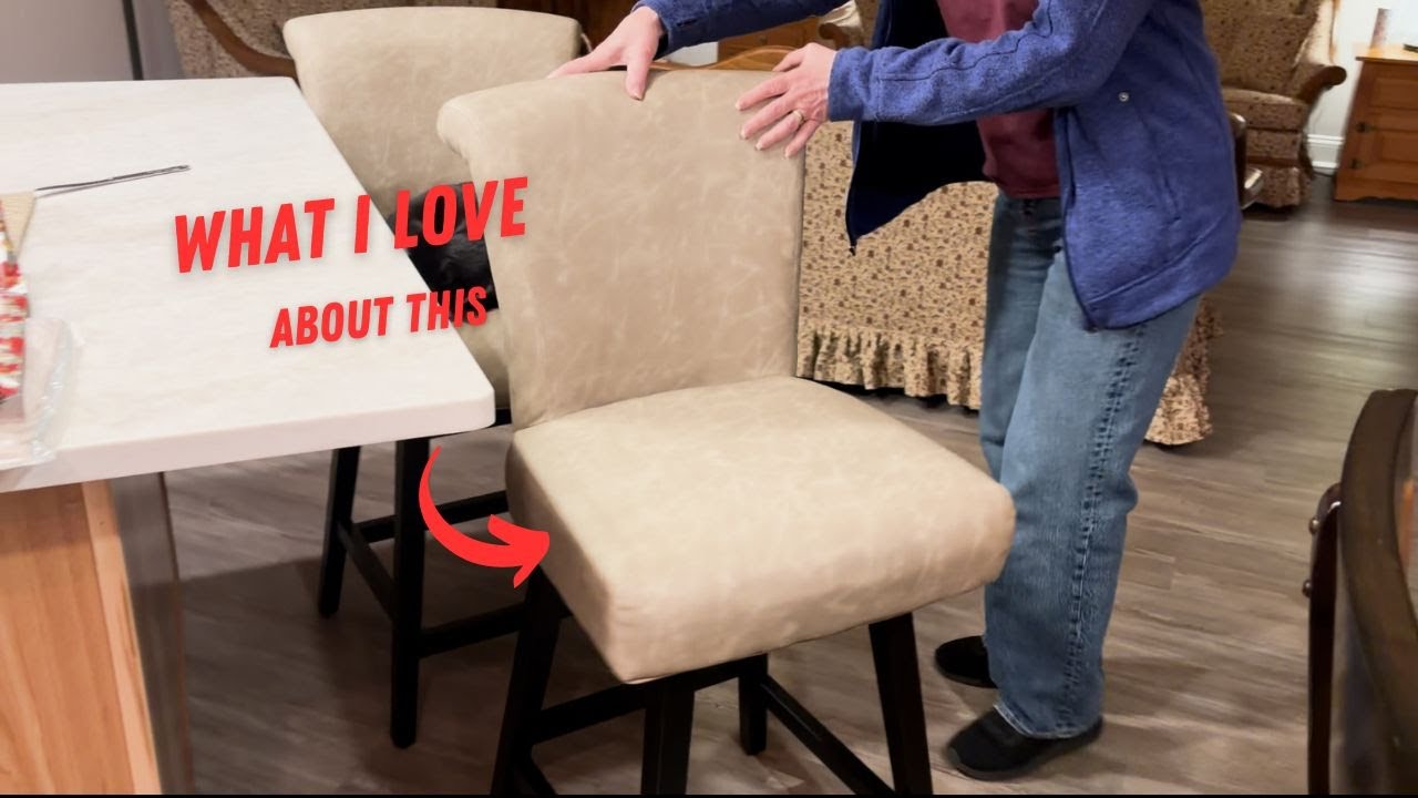 CHITA 26 Inch Counter Height Swivel Bar Stools Set of 2