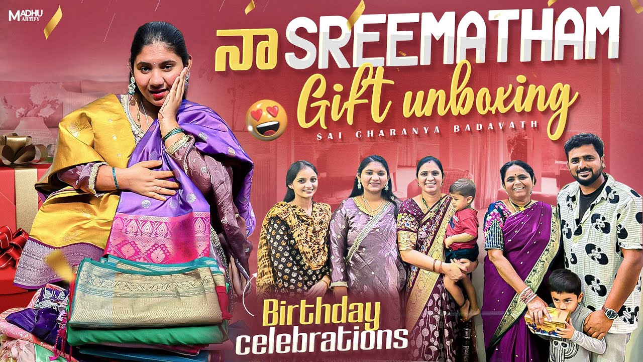 న శ్రీమతం gift unboxing 🎁🥰|| birthday celebrate 🥳❤️@Badavathcharanya 
