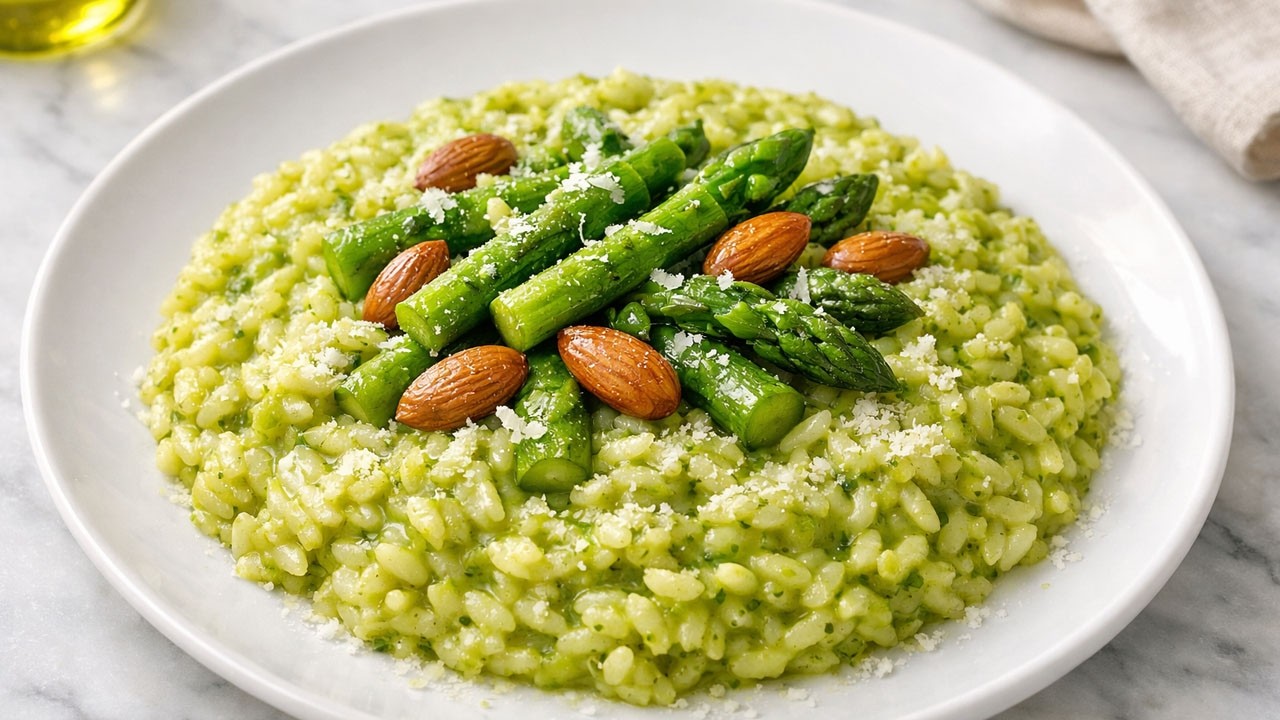 Superpyszny przepis, kt&oacute;ry cię zaskoczy! Risotto z zielonego szparaga. Idealnie kremowe!
