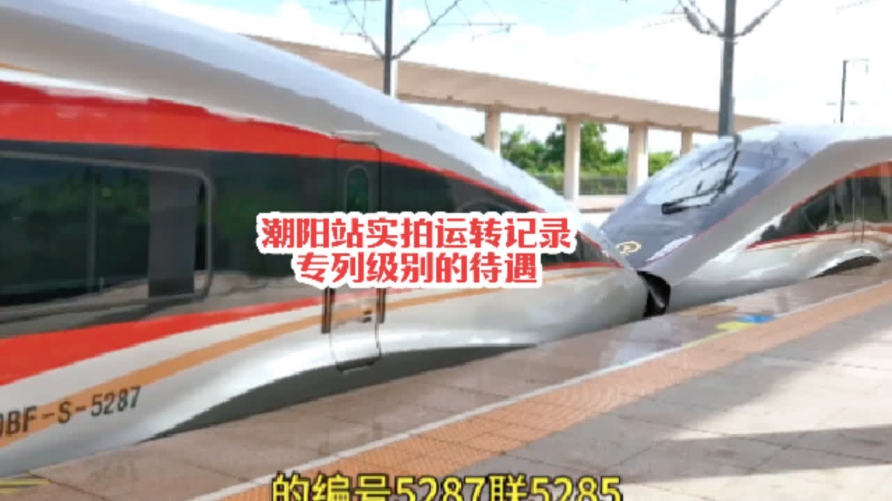 #火车迷爱好者 潮阳站实拍龙凤呈祥运转记录，最顶级的车型享受专列级别的待遇#记录行程 #沿途随拍 #高铁🚅 #铁路摄影