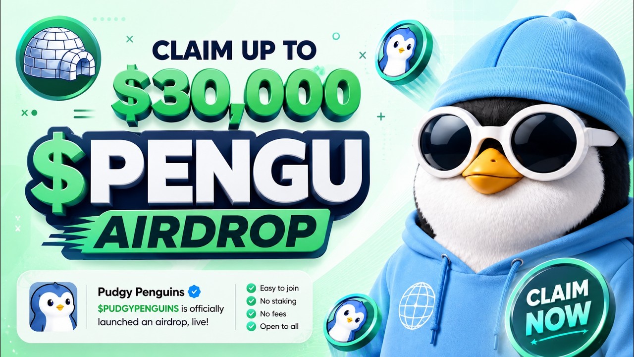 SOLANA CRYPTO AIRDROPS : Pudgy Penguins Airdrop Season 2 On Solana | Claim $PENGU NOW