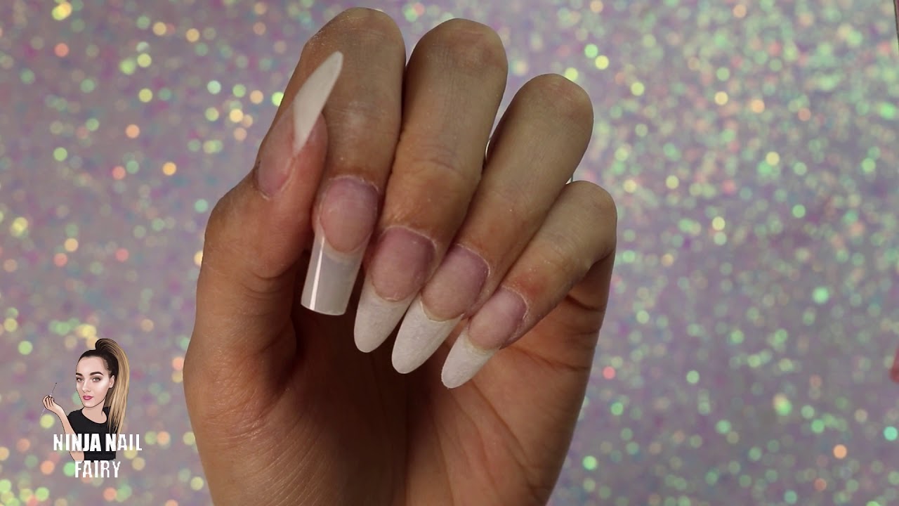NATURAL LOOKING ACRYLIC NAILS WITH NAIL TIPS AND DUAL FORMS