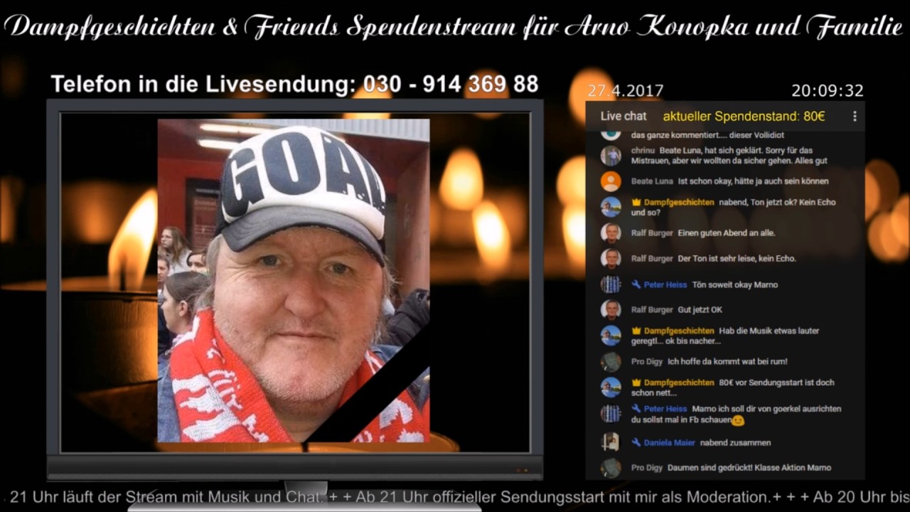 Dampfgeschichten & Friends - Spendensendung f&uuml;r Arno Konopka und Familie (5h)