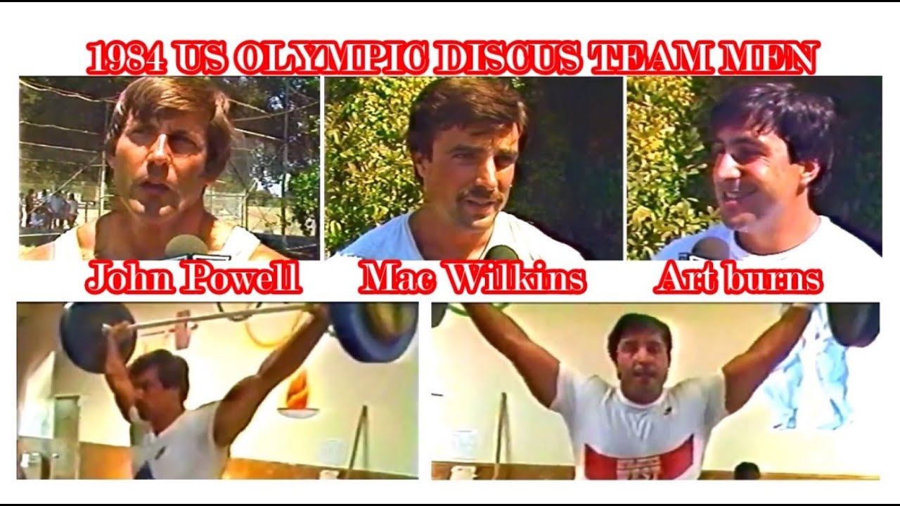 1984 US OLYMPIC DISCUS TEAM MEN - John Powell - Mac Wilkins - Art Burns (3x70 meters+)