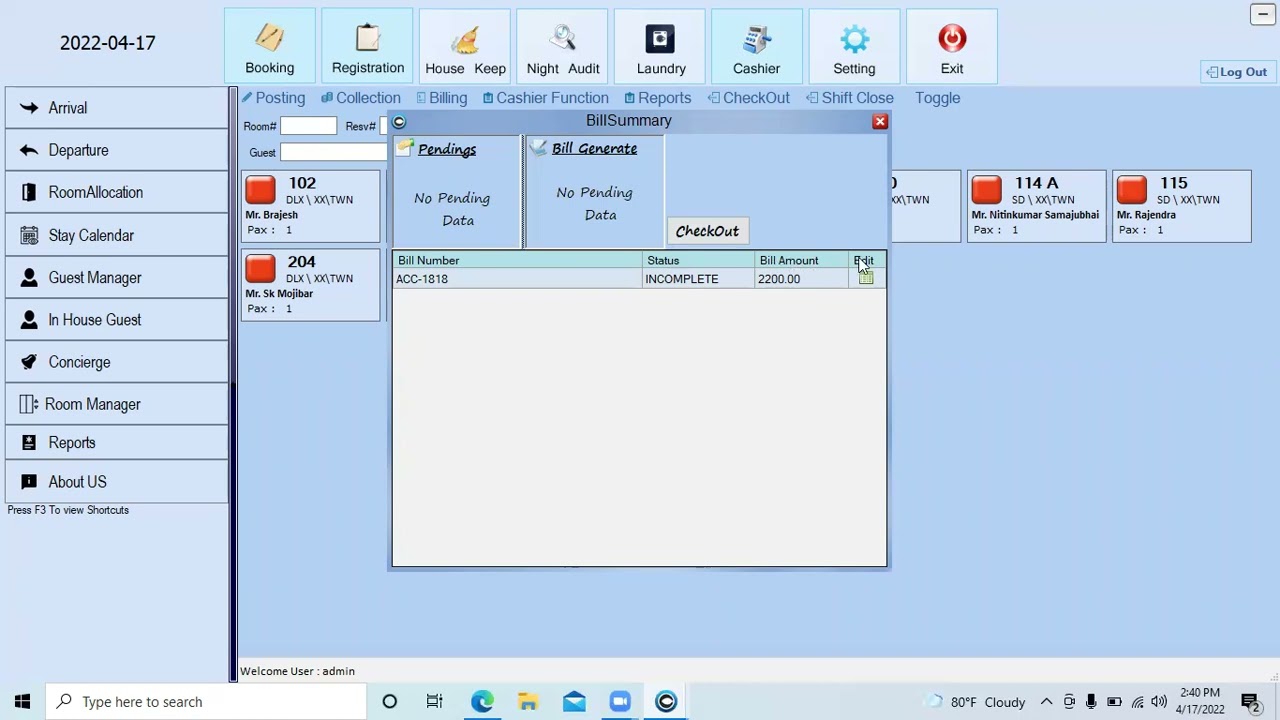 CROSSOVER HOTEL MANAGEMENT SYSTEM (DEMO)