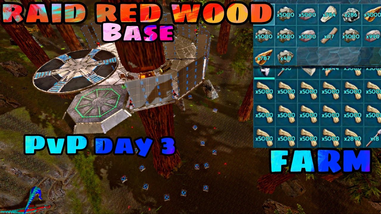 [ ARK MOBILE ] PVP WIPE RED WOOD BASE AND FARMING MATS
