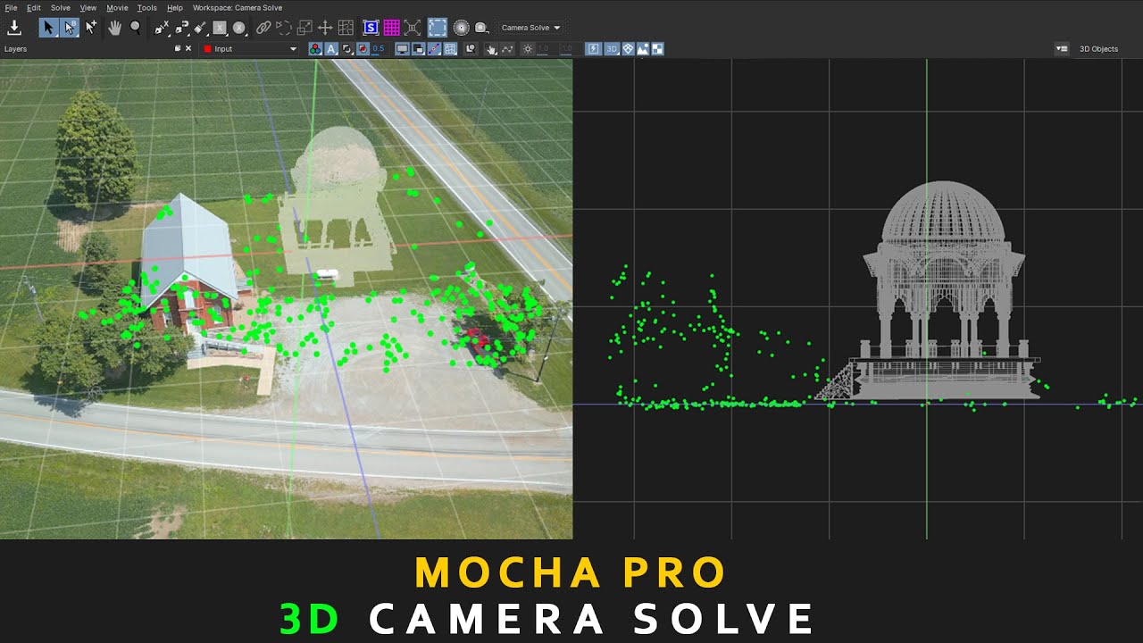 Mocha Pro :- 3d Camera Solve  |  3D Auto Solves