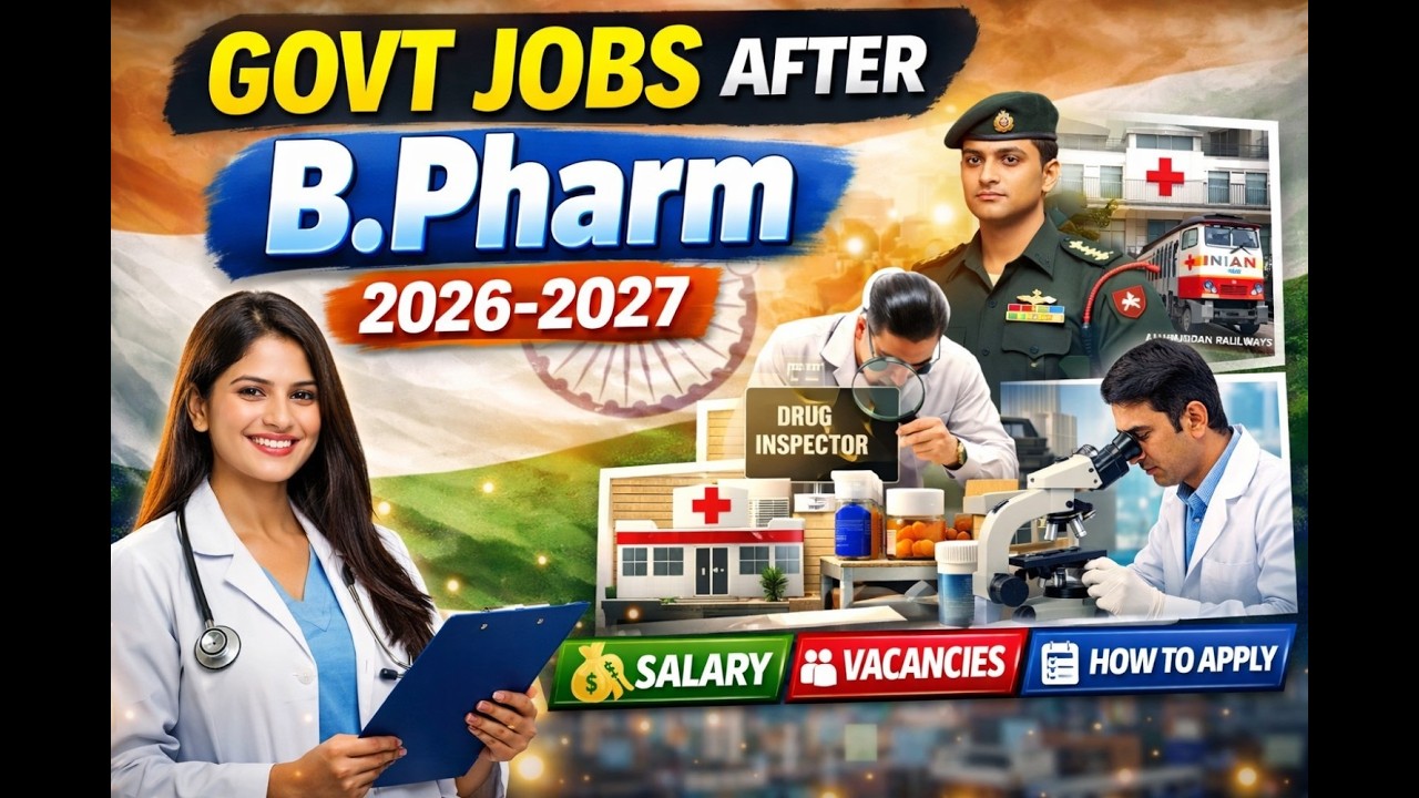After completing B. Pharm Government jobs in tamil