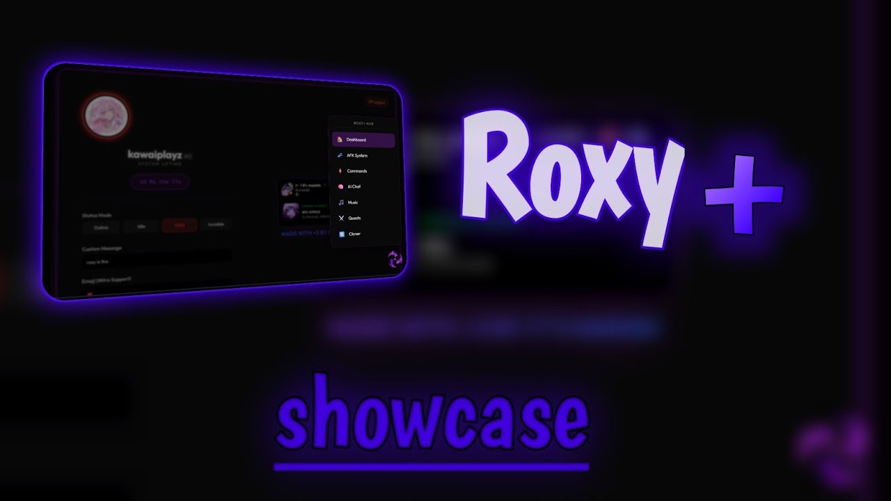 Showcase of Roxy+ | advance discord selfbot with deshboard