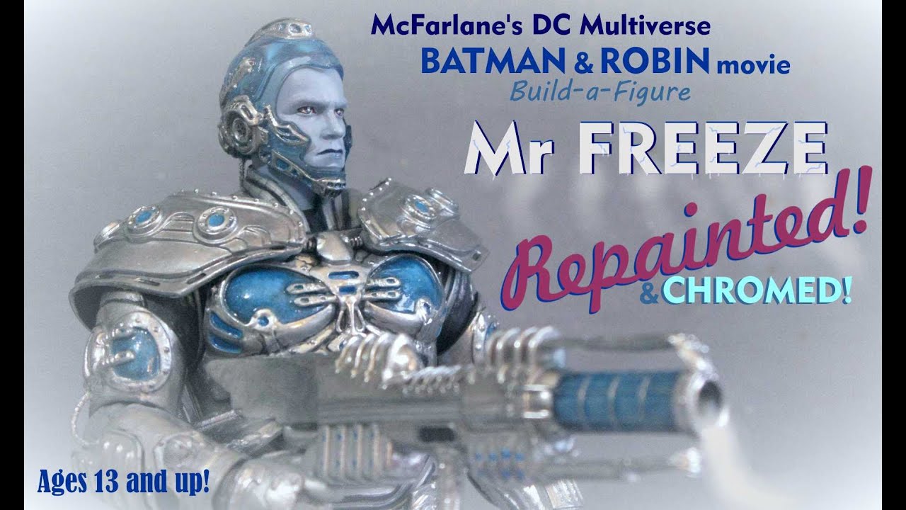 McFarlane's DC Multiverse Batman & Robin movie MR FREEZE  Repainted & Chromed!