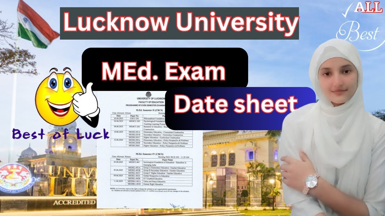 Lucknow University M.Ed exam date sheet released // Lucknow Vishwavidyalaya MEd // @learn_with_Shaba