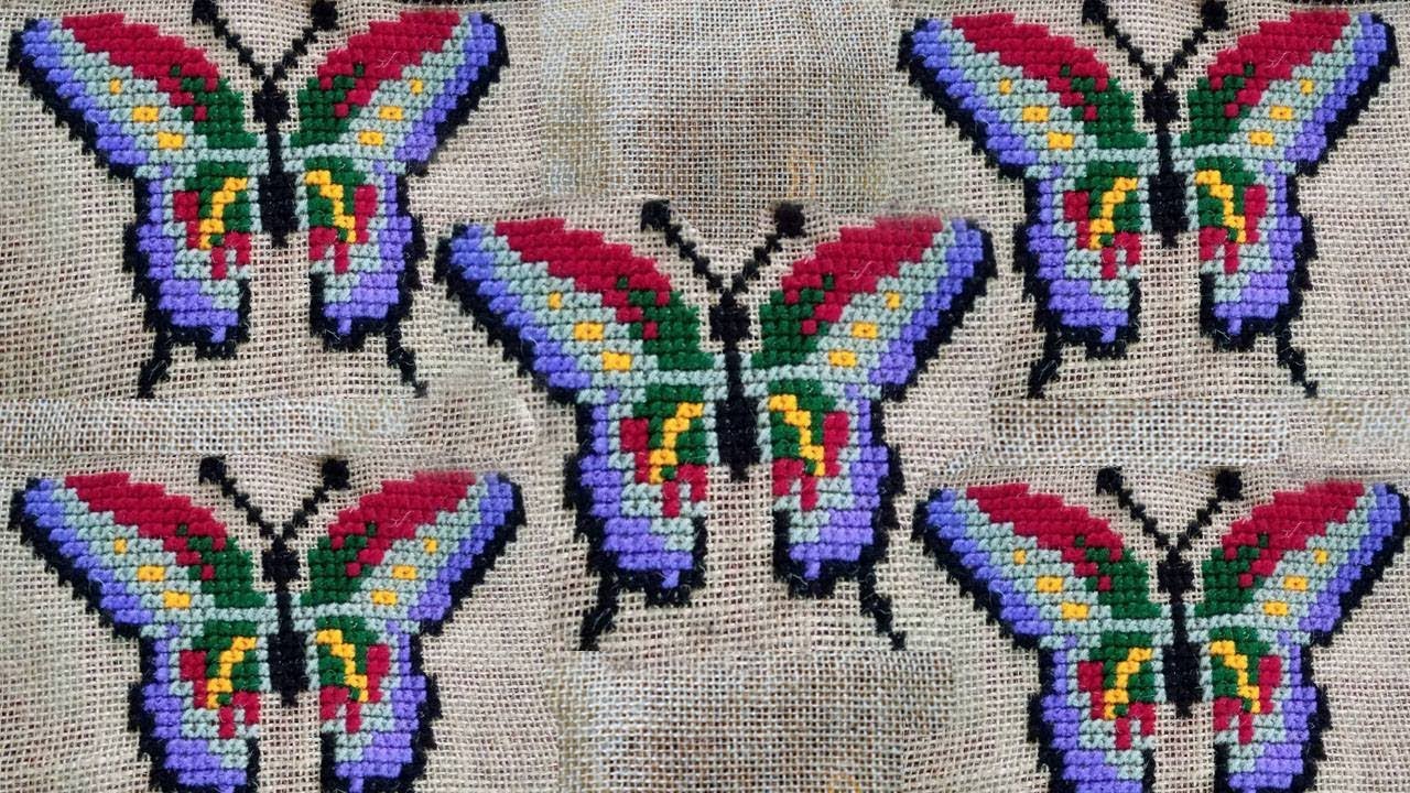 AMAZING BUTTER-FLY | Chater Upor Uuler kaj-  Ason Design- Cross Stitch Asan Design- Hand Embroidary