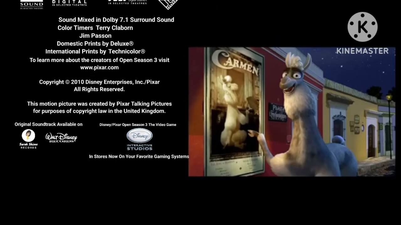 Open Season 3 (2010; Disney/Pixar AU) Opening Logos/Poster/Closing Logos