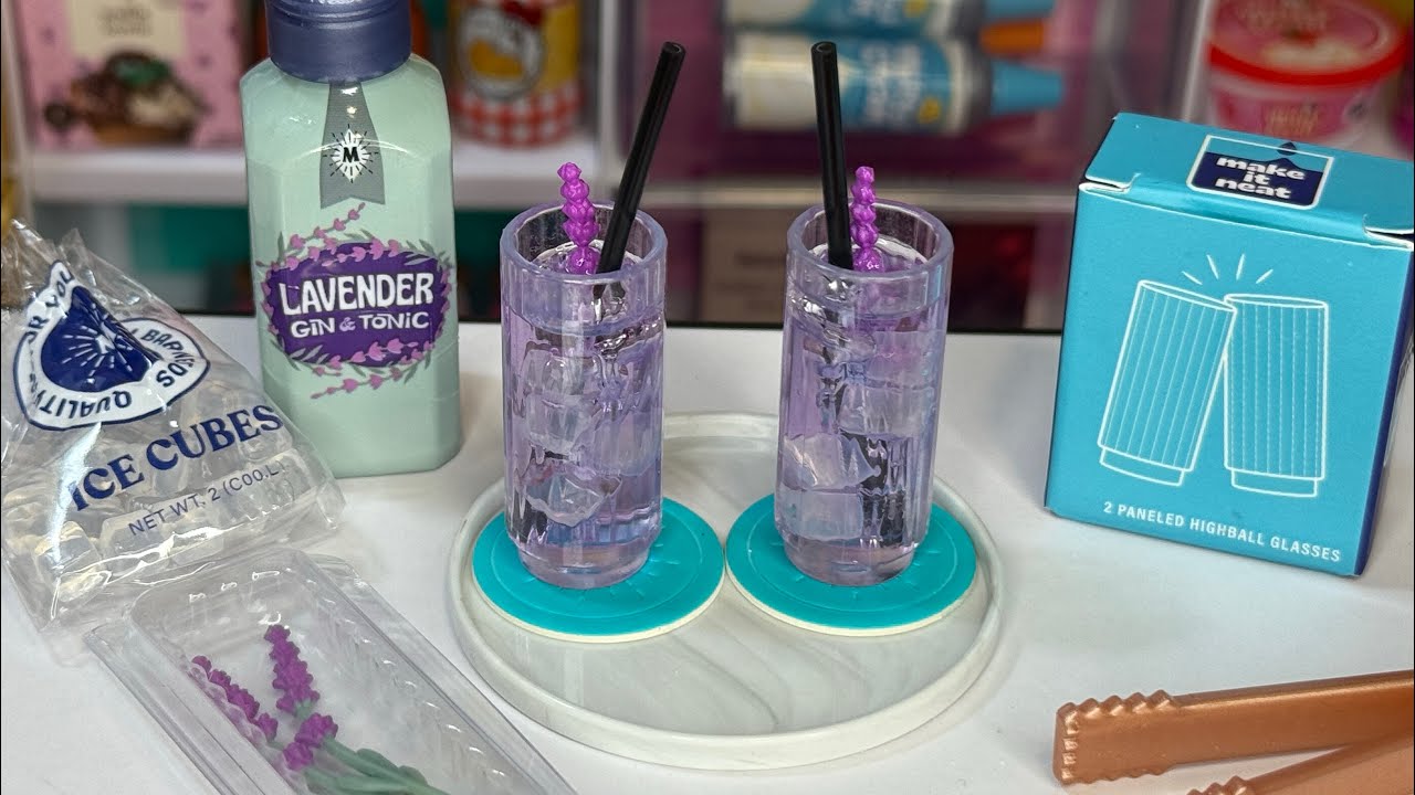 Miniverse Holiday Happy Hour! Putting Together! (Lavender Gin & Tonic) MiniDrinkMas! Day 7