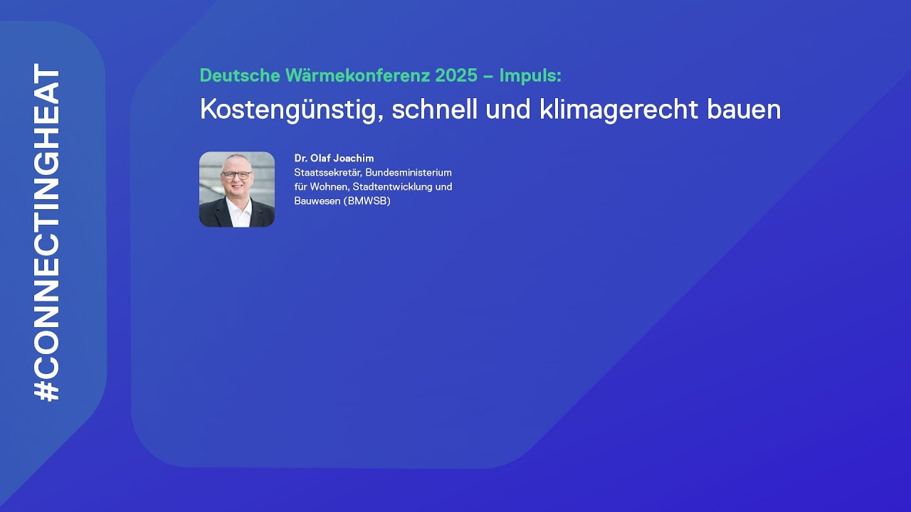 Impulsvortrag Staatssekretär Dr. Olaf Joachim, BMWSB: Wege zum beschleunigten Bauen