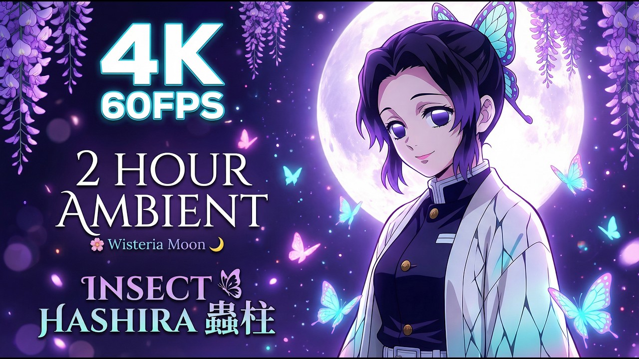 🦋 Insect Hashira Pt.1 | Moonlit Garden | Shinobu 4K Ambience 蟲柱