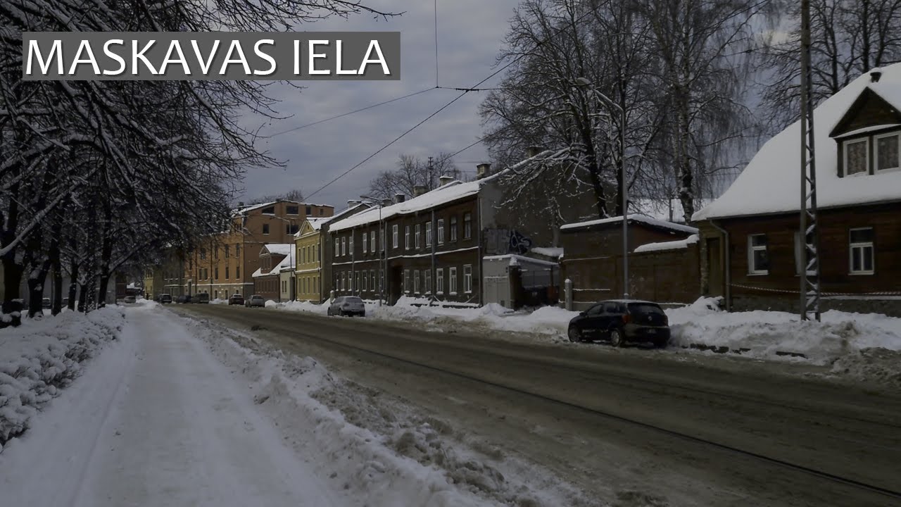 [RIGA] Maskavas iela the winter walk (4K HDR)