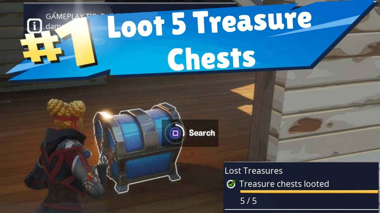 Loot 5 Treasure Chests in Succesfull Missions - Lost treasures Save the world Fortnite