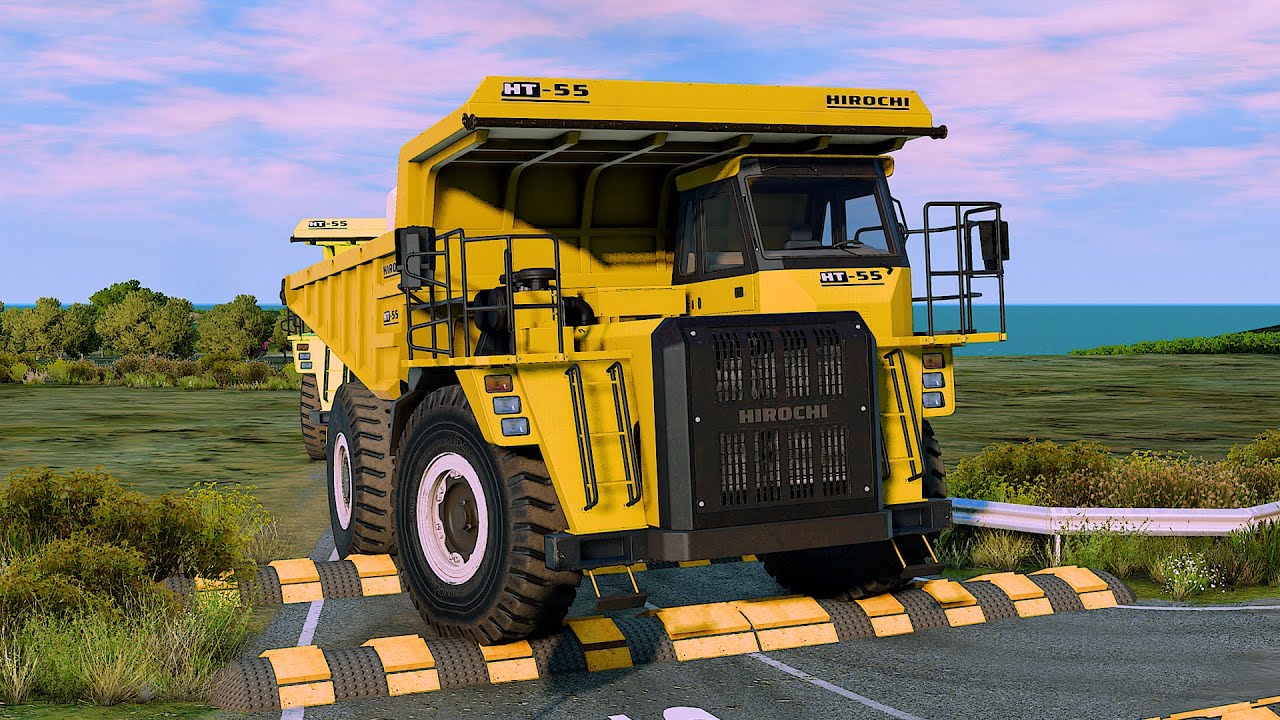 Trucks and Cars vs speed bumps | BeamNG Drive 535