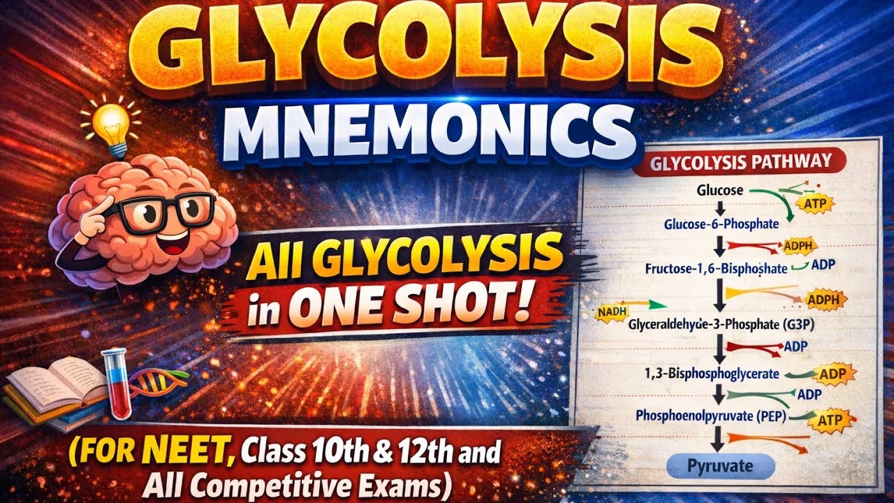 Glycolysis easy tricks |Mnemonics | Easy to learn | Ncert |Biology | Steps and enzyme of glycolysis 