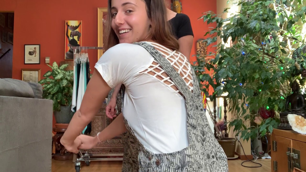 KAZAN OVERALL SHORTS, DREAM WEAVER TOP, SHEILA PANTS- 100% Cotton striped Nepali fabric with floral