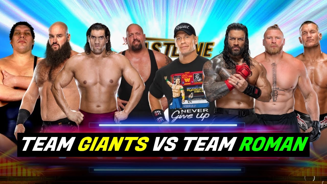 Team Giants Vs Roman Reigns Brock Lesnar John Cena & Randy Orton WWE 2K22