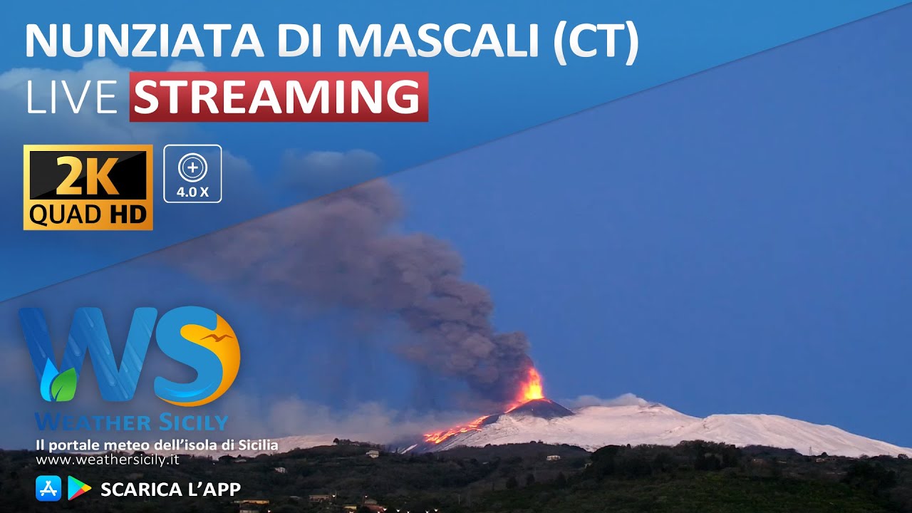 🔴 Nunziata di Mascali live webcam - Panoramica Etna est