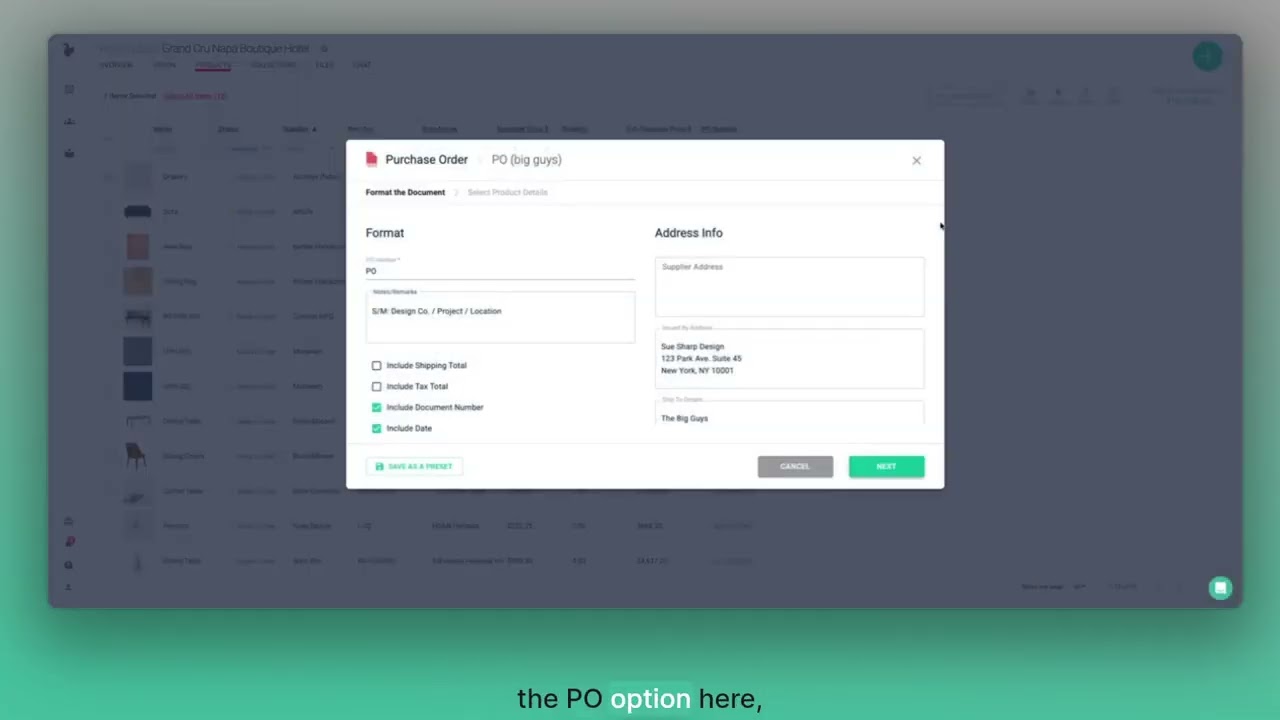 Generating Purchase Orders from Gather.