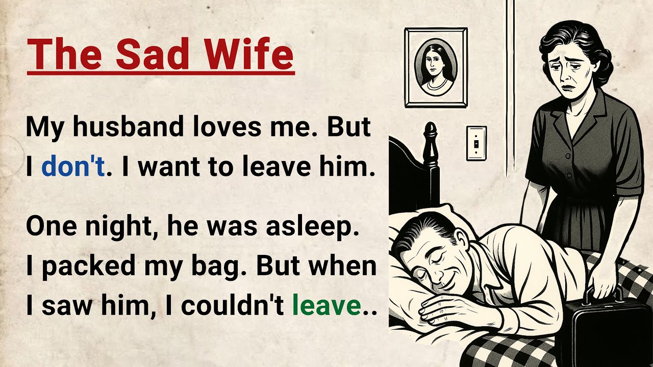 Learn English through Stories Level 3 ⭐ The Sad Wife -  Improve your English | English Audio Podcast