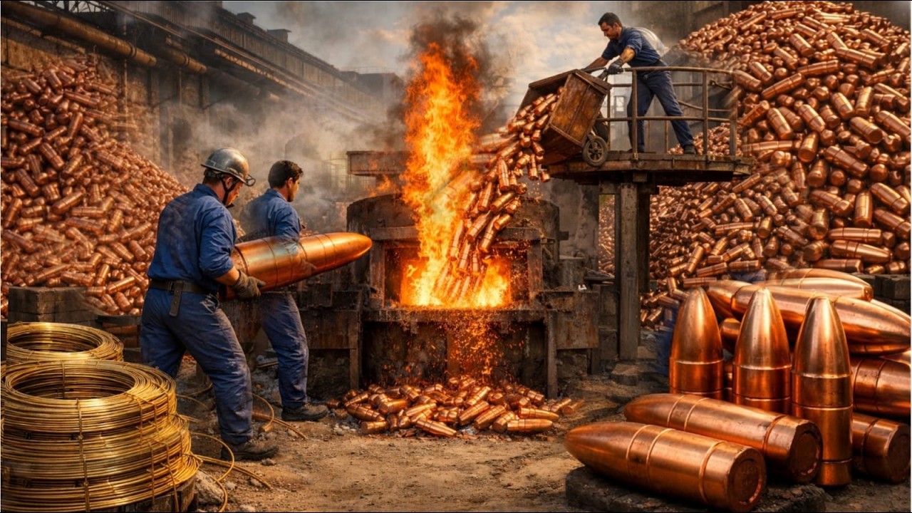 I Spent 24 Hours Watching Millions of Bullet Shell Get Recycled Into GOLDEN Wire | You Just Need 23m