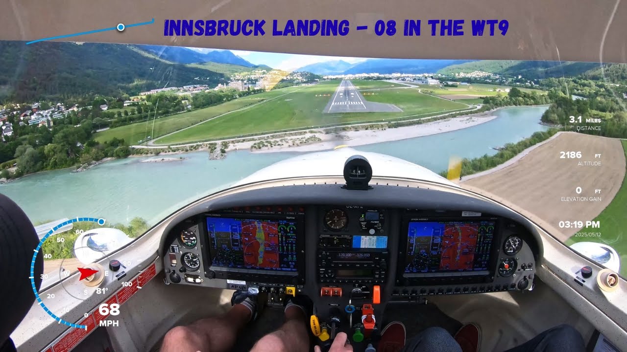 Innsbruck Landing 08 over the river - summertime!