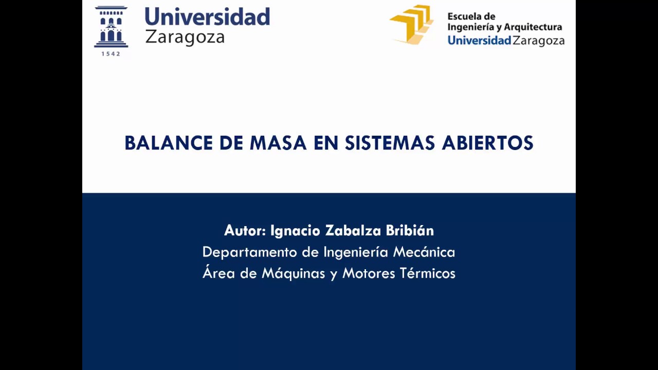 Balance de masa en sistemas abiertos