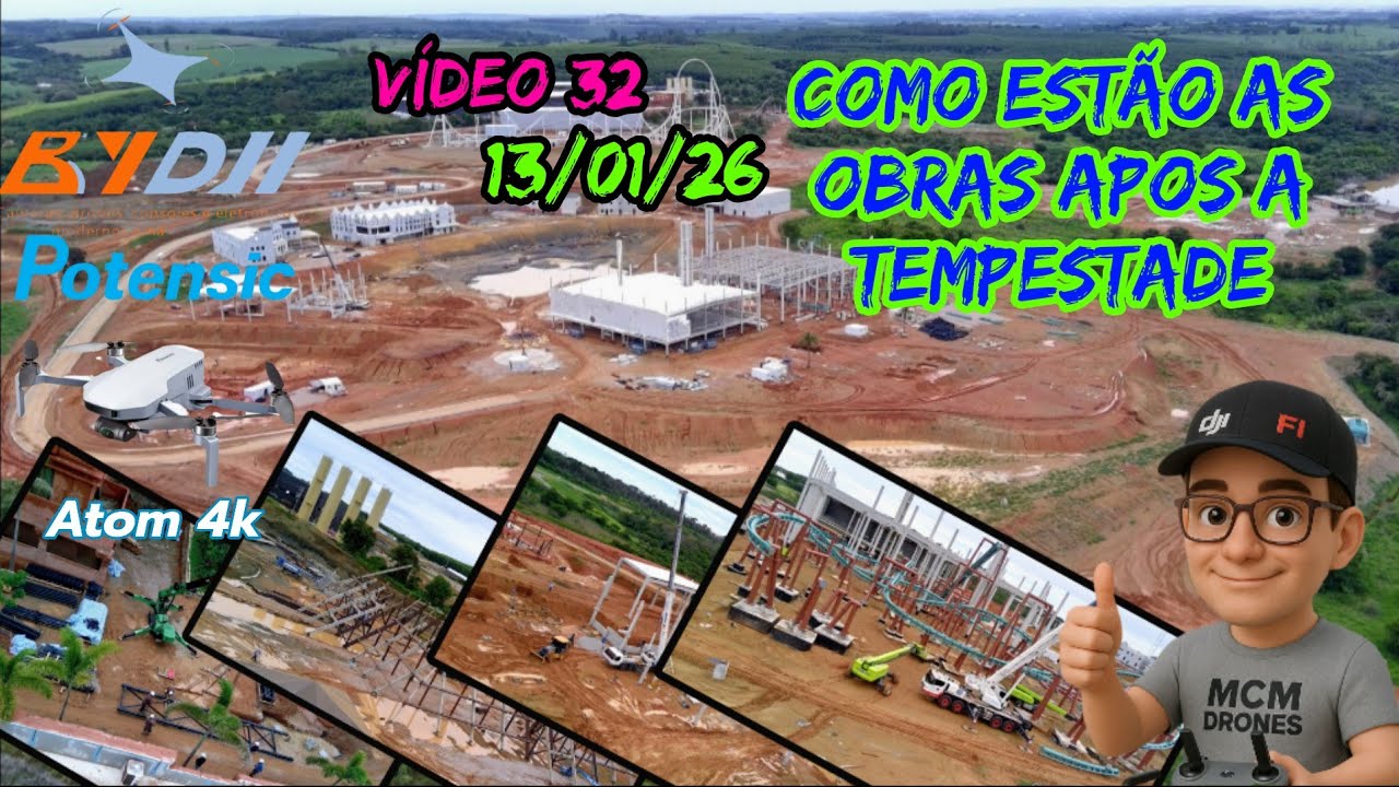 Atualização das obras após o temporal no Cacau Park 13/01/26 vídeo 32 #potensicatom #cacaupark #dji