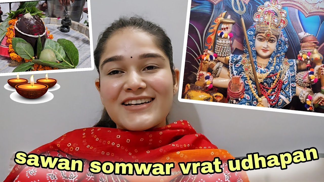 Mata ka shringar kiya or sawan k somwar k vrat ka udhapan bhi🙏🏻 // weekly vlog
