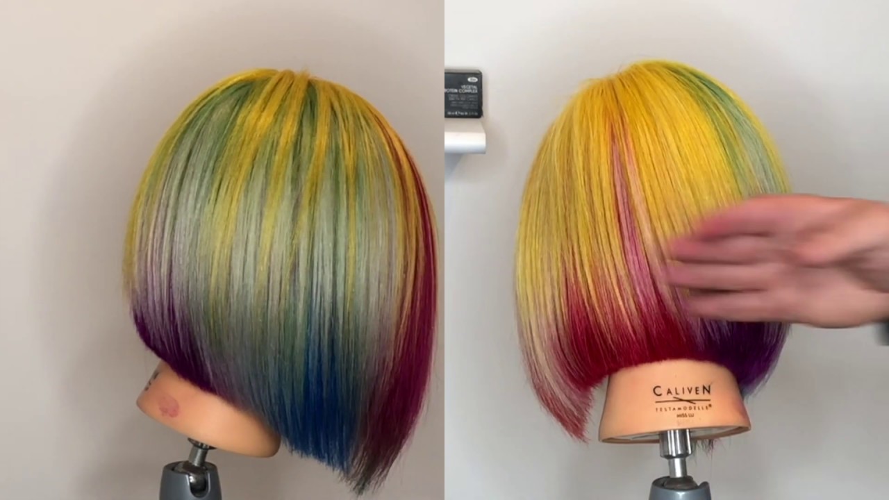 My version of Rainbow hair on a Bob Haircut - ColourBoom - Lisaplex Xtreme  - Lisap