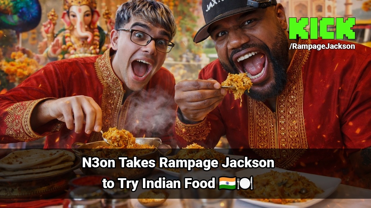 N3on Takes Rampage Jackson to Try Indian Food 🇮🇳🍽️