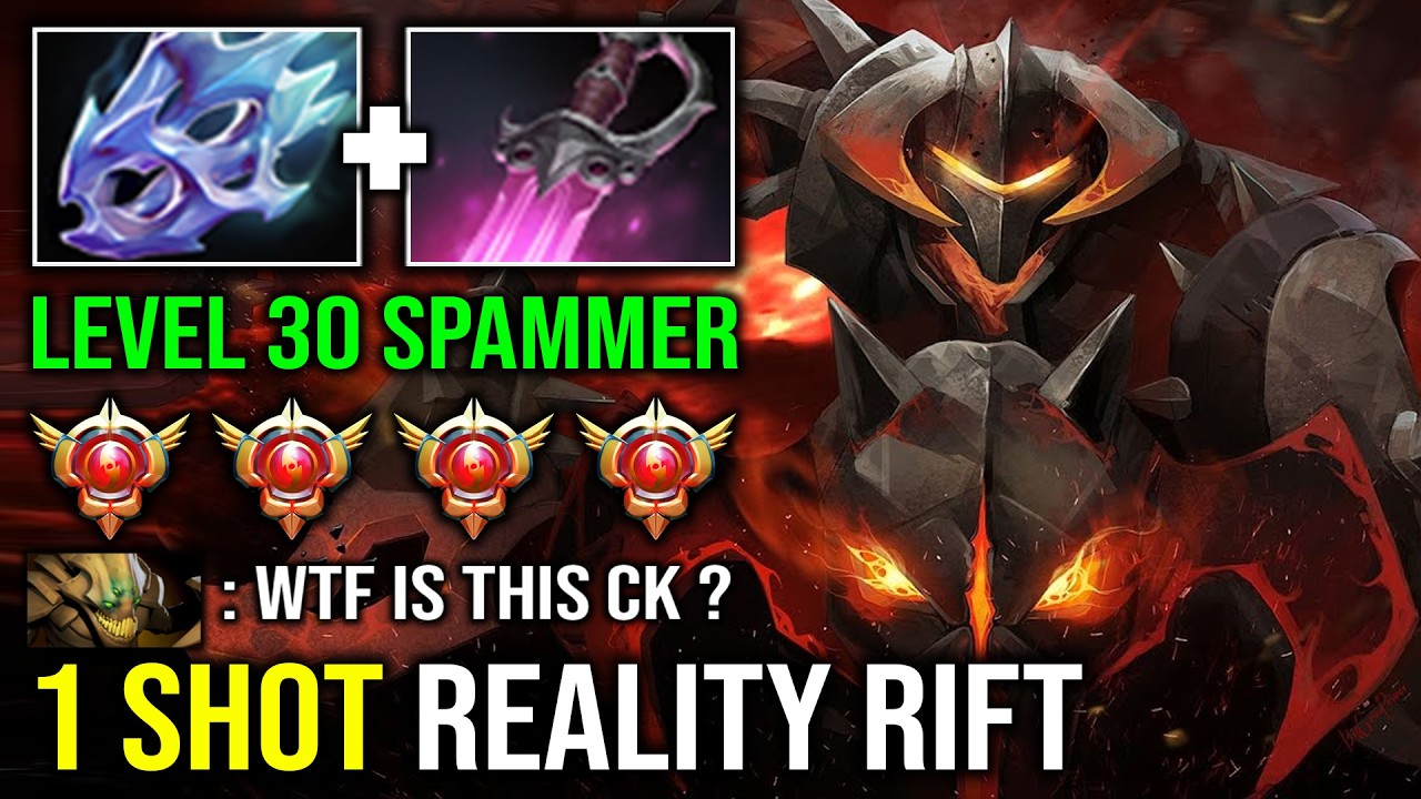 WTF 1 Shot Reality Rift Grand Tier Spammer Level 30 Chaos Knight with Khanda Moon Shard Dota 2
