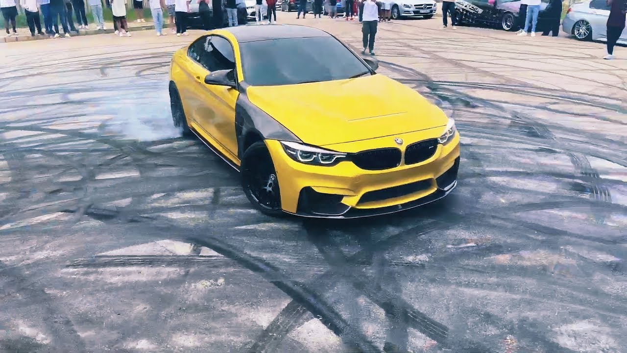 BMW'S BURN TYRES AT THE GAS TAKEOVER VOL,3|G82,F82,M140I,M8|