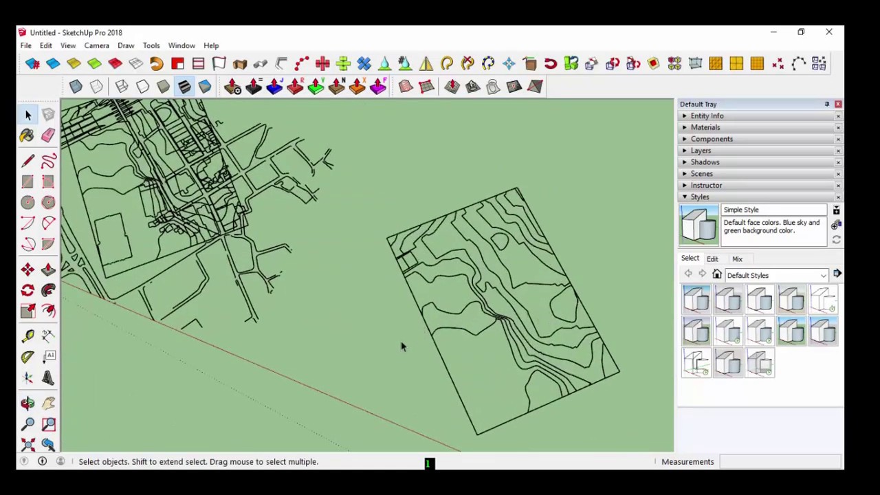 autocad- sketchup arazi modelleme 1    (cad to sketchup landscape modelling 1)